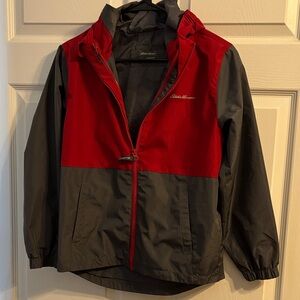 Eddie Bauer Red and Gray Windbreaker